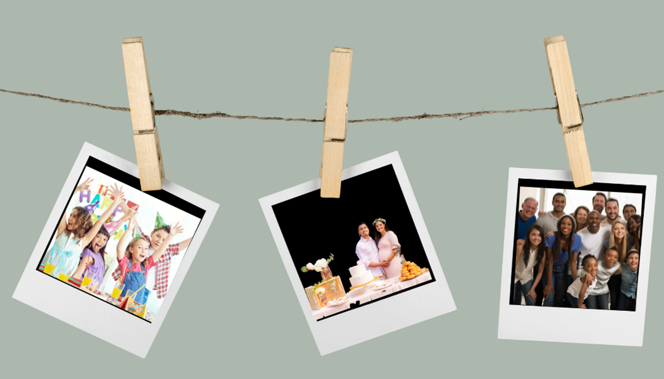Navigating family gatherings shown as 3 photos of various family gatherings