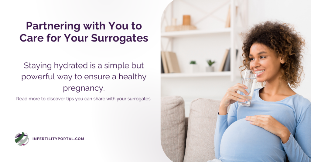 Pregnant surrogate or gestational surrogate drinking water