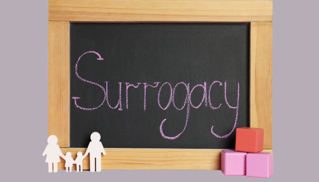 Frame with the word surrogacy
