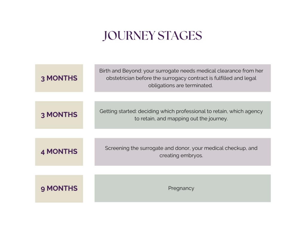 Role of a case manager table showing the various journey stages of a pregnancy