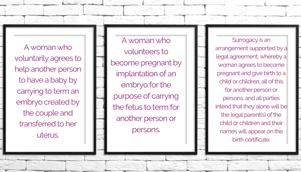 The Definition of Surrogacy sign