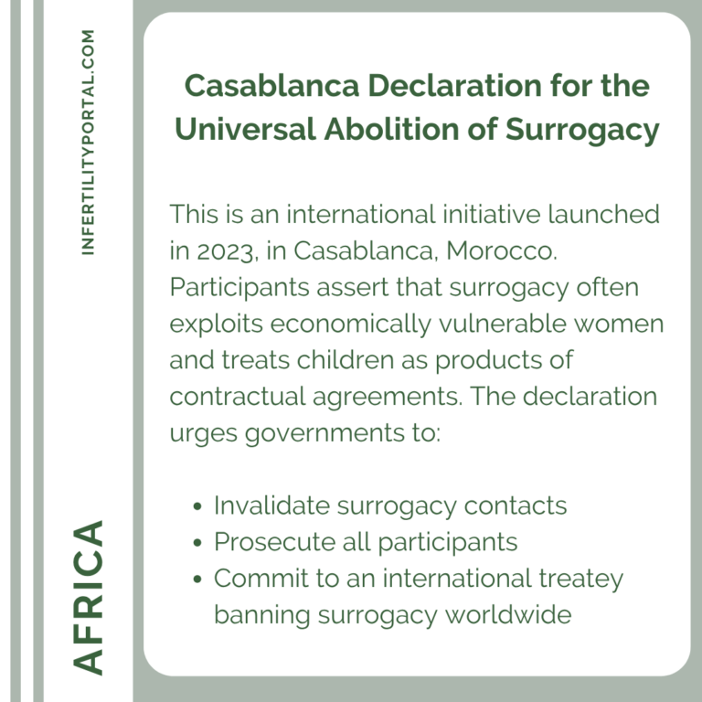 Africa - Casablanca Declaration to abolish surrogacy (KS posted May 25, 2025)