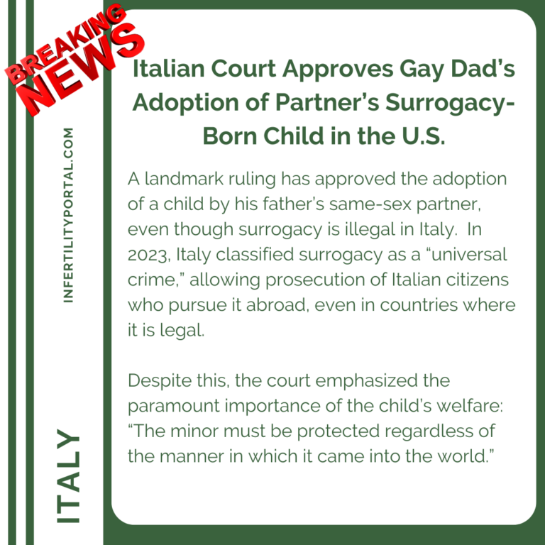 Italy - 2nd IP adoption of child approved (KS posted May 22, 2025
