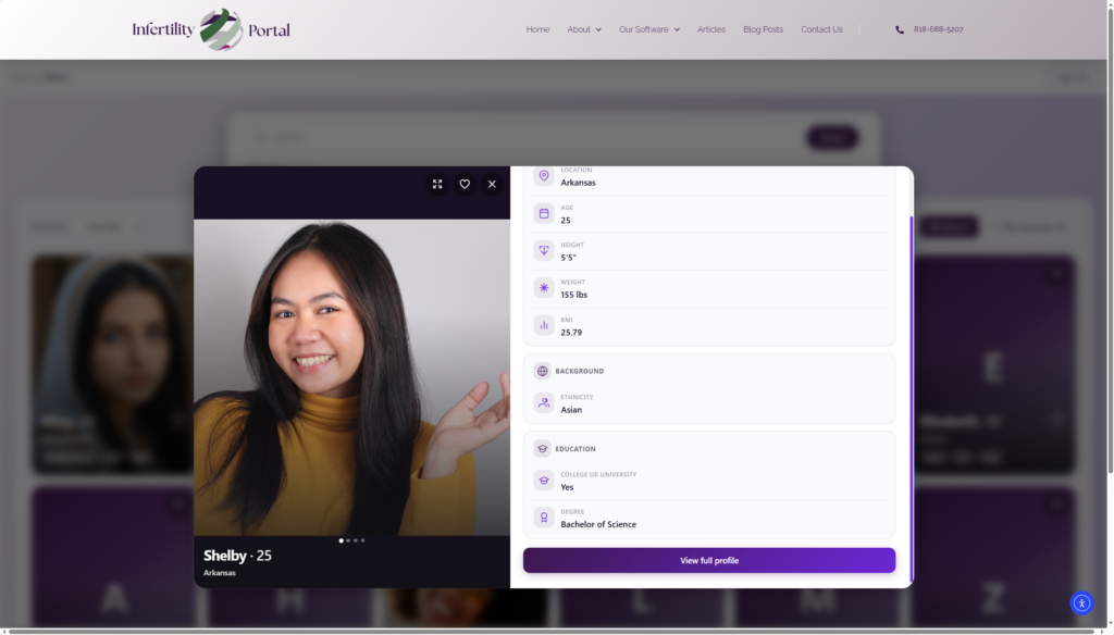 Egg Donor - Single Profile View