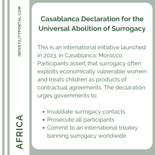 Africa - Casablanca Declaration to abolish surrogacy (KS posted May 25, 2025)
