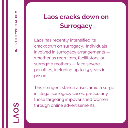Laos cracks down on surrogacy (KS posted May 30, 2025)