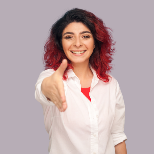Woman shaking hands
